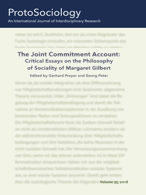cover image of The Joint Commitment Account--Critical Essays on the Philosophy of Sociality of Margaret Gilbert with Her Comments
